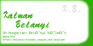 kalman belanyi business card